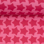 Textil Wachstuch - beschichtete Baumwolle Farbenmix Staaars rosa pink
